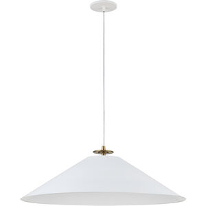 Prudence 1 Light 24 inch Aged Brass with Matte White Pendant Ceiling Light in Aged Brass and Matte White