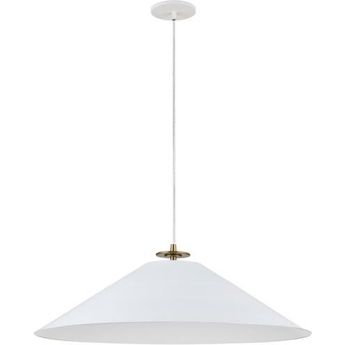 Prudence 1 Light 24 inch Aged Brass with Matte White Pendant Ceiling Light in Aged Brass and Matte White