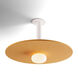 Combi LED 20 inch Matte White Pendant Ceiling Light in Matte White with Mustard, Suspension / Flush Mount 2-in-1