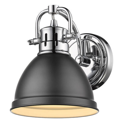 Duncan 1 Light 8 inch Chrome Bath Vanity Wall Light in Matte Black