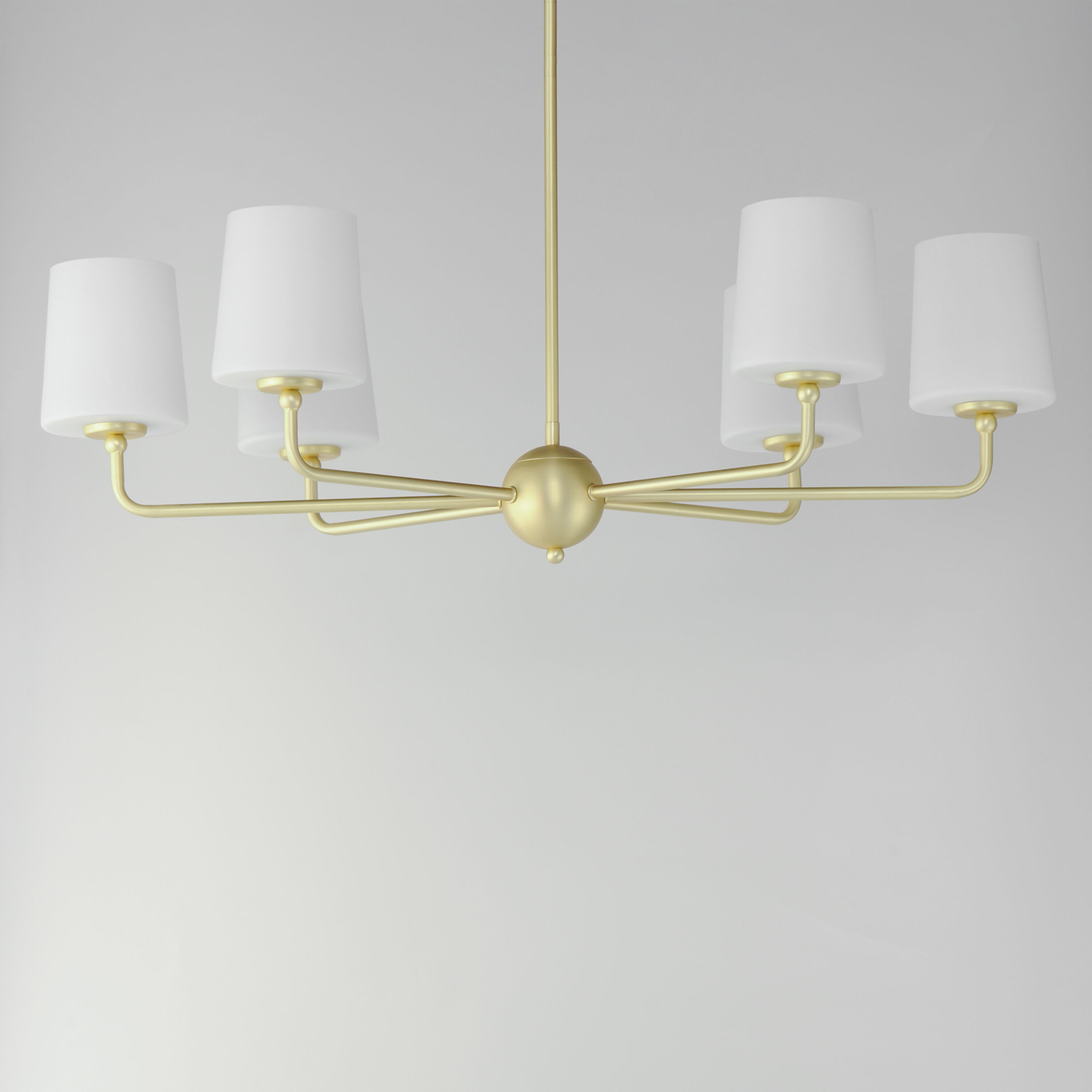 Bristol 6 Light 34 inch Satin Brass Single-Tier Chandelier Ceiling Light