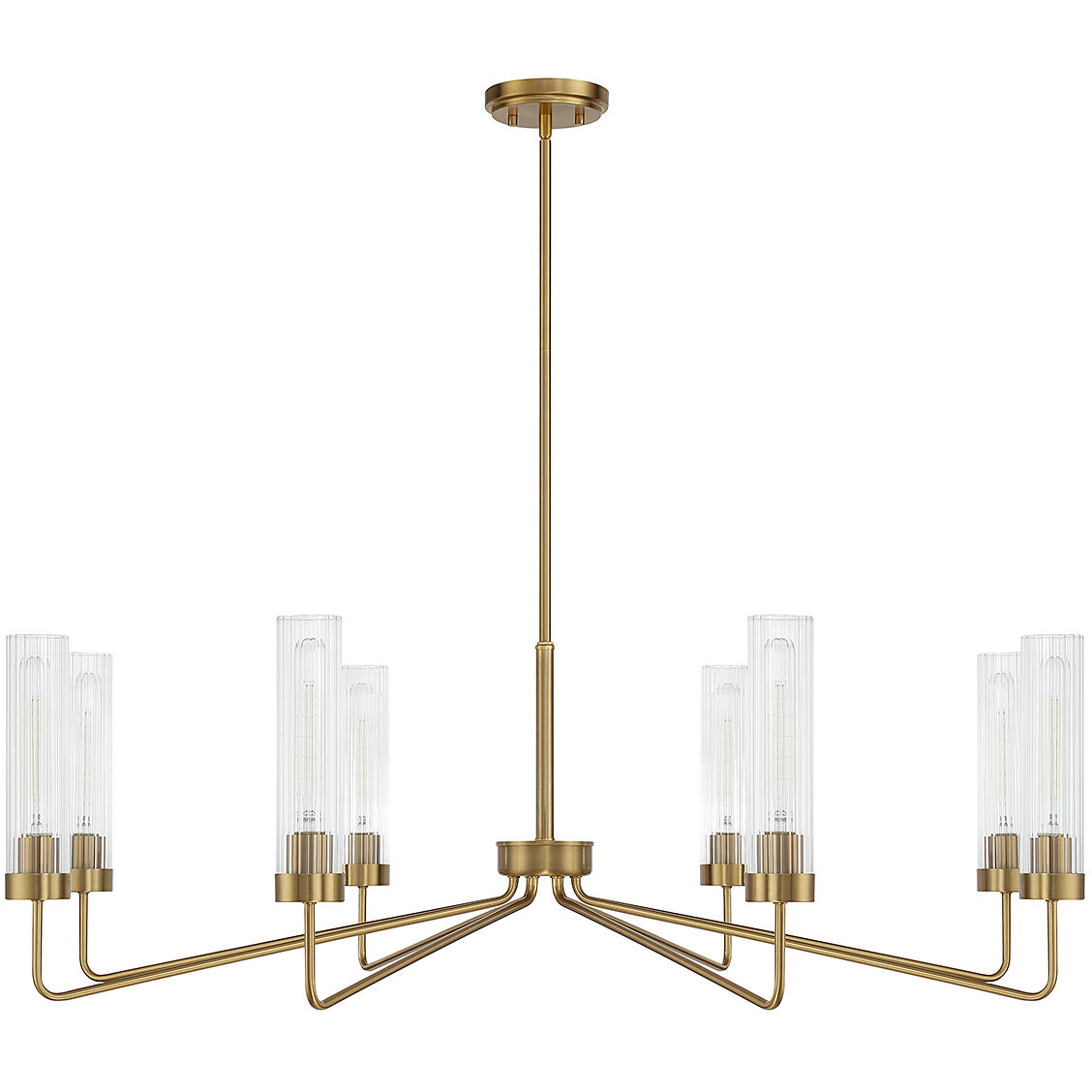 Baker 8 Light 44 inch Warm Brass Chandelier Ceiling Light, Essentials
