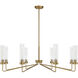 Baker 8 Light 44 inch Warm Brass Chandelier Ceiling Light