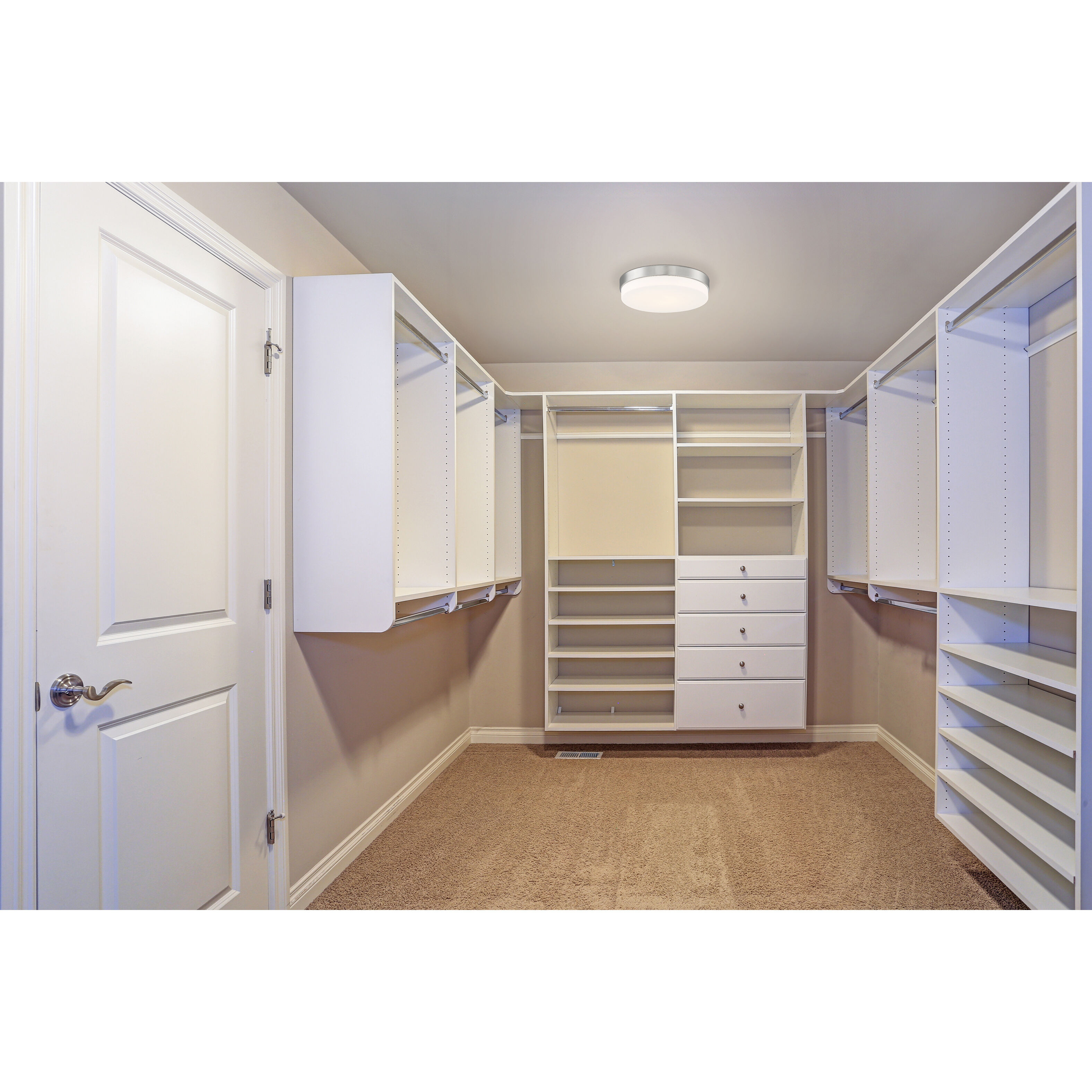 Roma 1 Light 18 inch Brushed Steel Flush Mount Ceiling Light