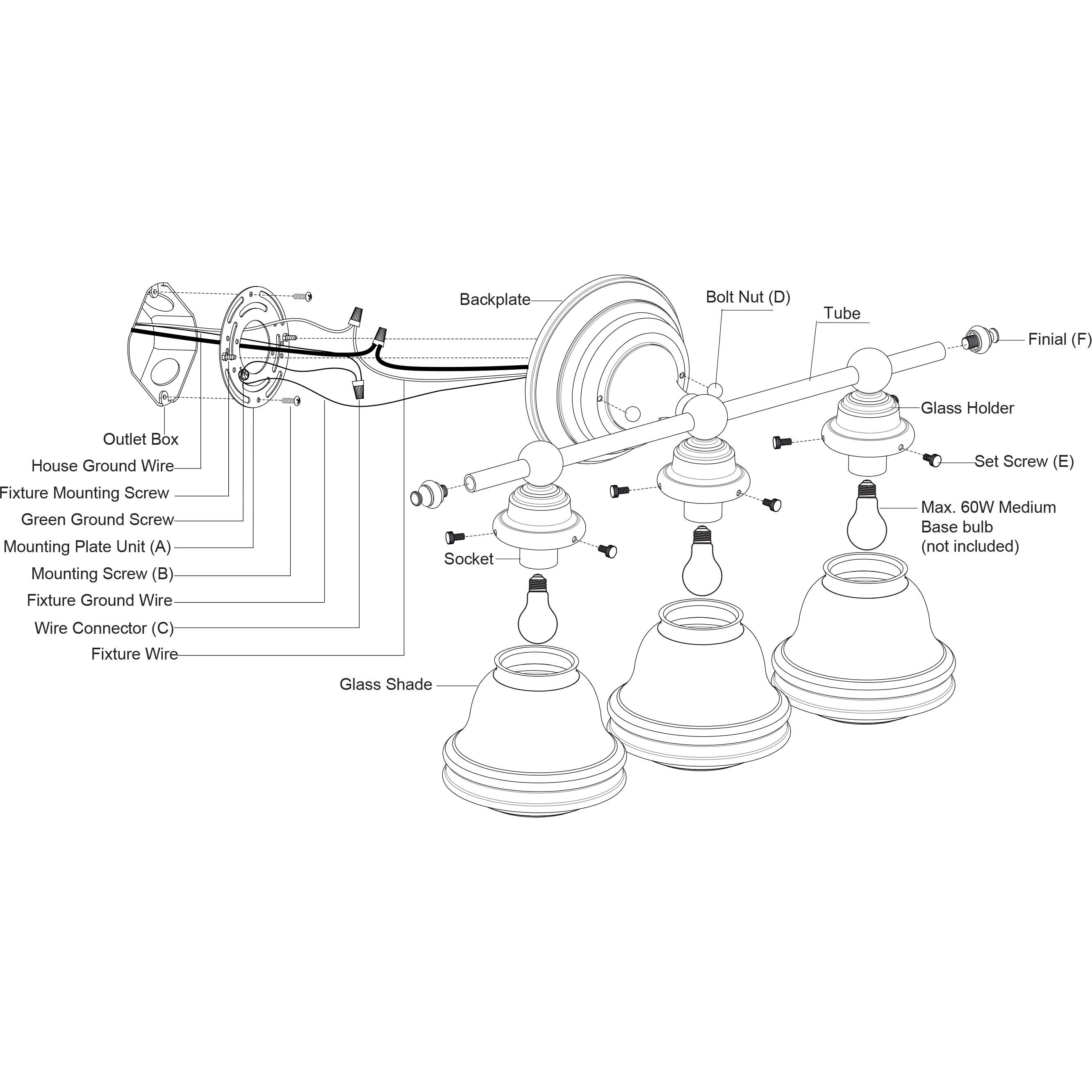Huntley LED 24 inch Natural Brass Bathroom Light Wall Light
