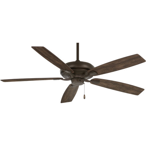 Watt 60 inch Oil Rubbed Bronze with Rustic Wood Blades Ceiling Fan