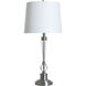Cameron 30 inch 100 watt Brushed Steel and Clear and Off-White Table Lamp Portable Light