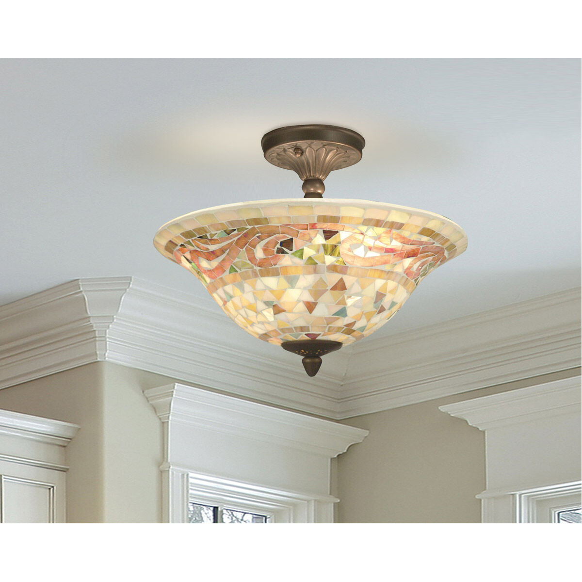 Evelyn 3 Light 13 inch Antique Brass Flush Mount Ceiling Light