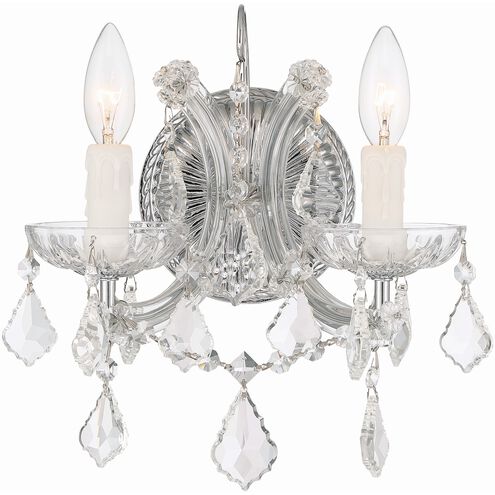 Maria Theresa 2 Light 10.5 inch Polished Chrome Sconce Wall Light in Clear Hand Cut