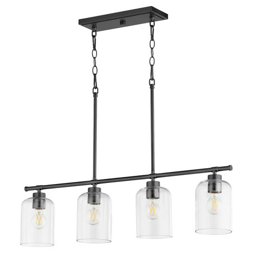 Tribute 4 Light 35 inch Matte Black Linear Pendant Ceiling Light