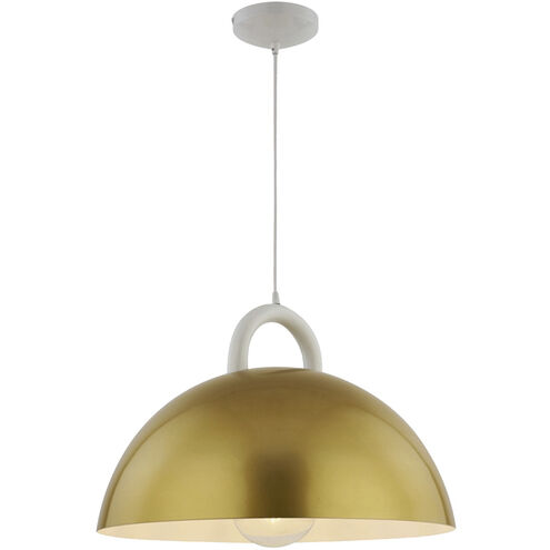 Pantheon LED 15.75 inch White Pendant Ceiling Light in Gold