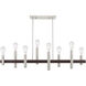 Helsinki 8 Light 10 inch Brushed Nickel with Bronze Accents Chandelier Ceiling Light