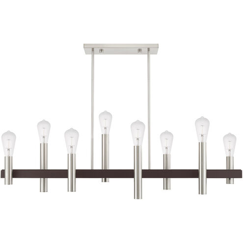 Helsinki 8 Light 10 inch Brushed Nickel with Bronze Accents Chandelier Ceiling Light