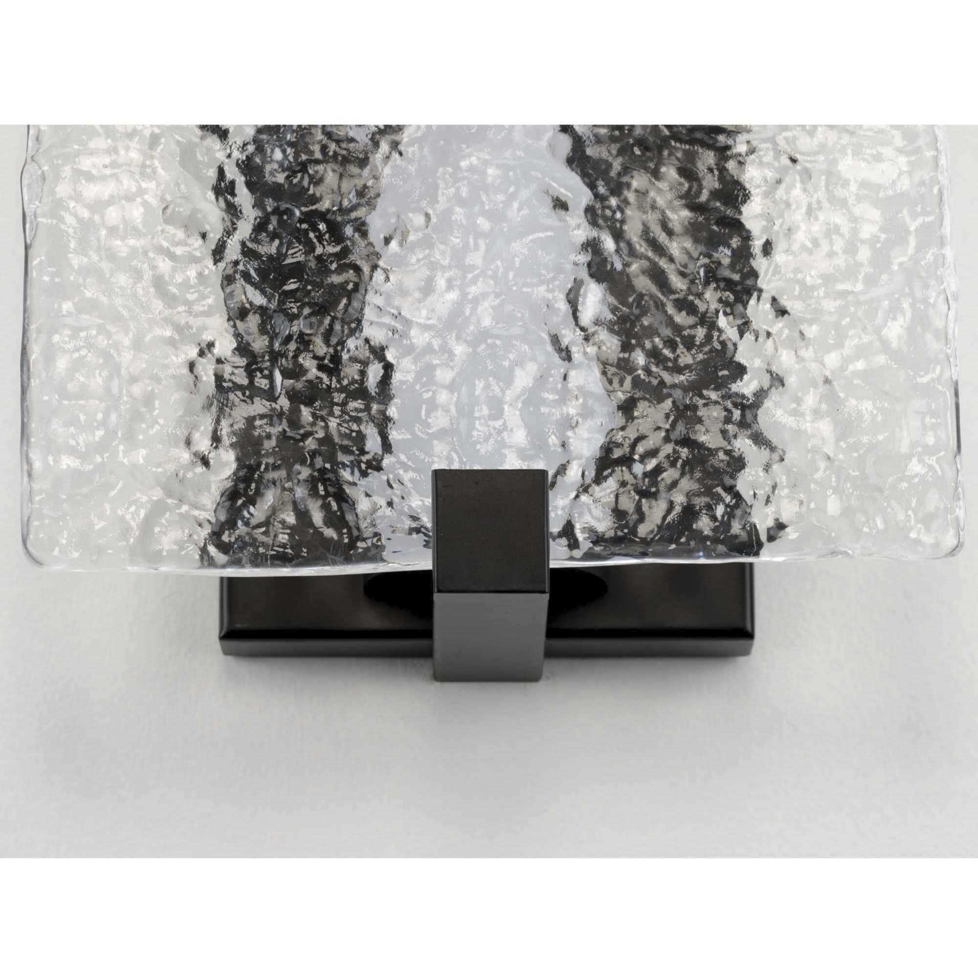 LED Stone Glass LED 8 inch Matte Black ADA Wall Sconce Wall Light, Progress LED