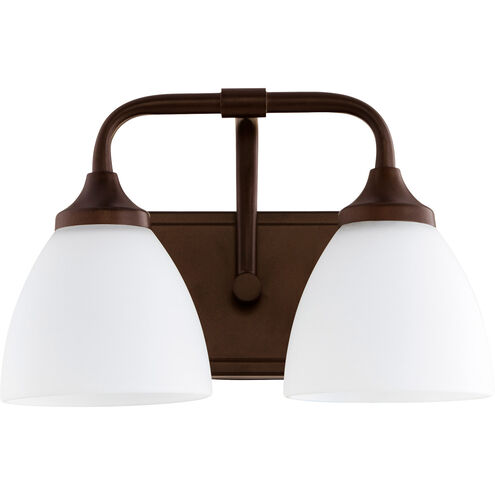 Enclave 2 Light 13 inch Oiled Bronze Vanity Light Wall Light in Satin Opal