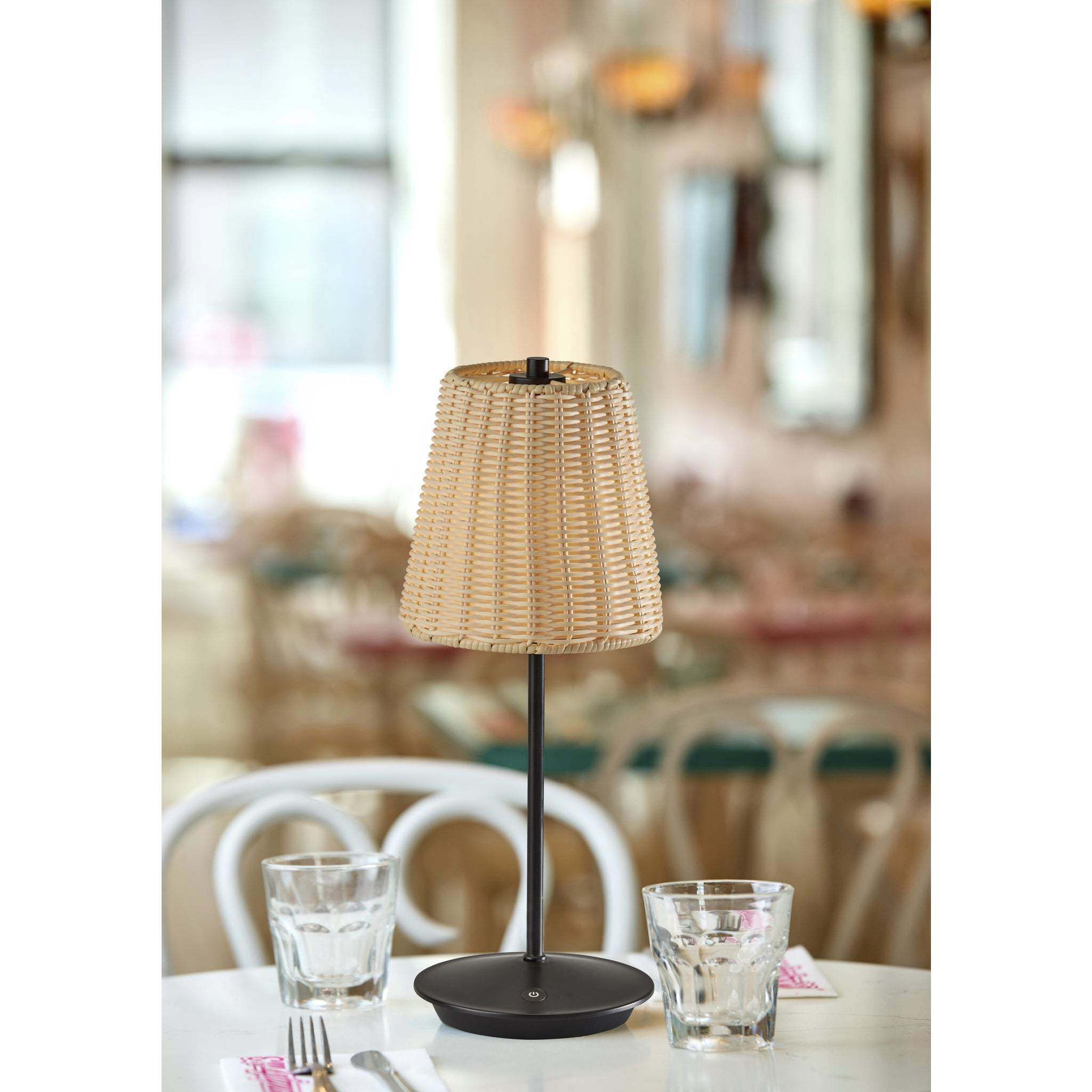 Andy 15 inch 1.50 watt Black LED Cordless Table Lamp Portable Light