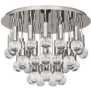 Jonathan Adler Milano 1 Light 15 inch Polished Nickel Flushmount Ceiling Light, Lucite Accents