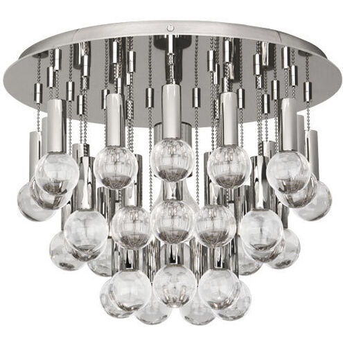 Jonathan Adler Milano 1 Light 15 inch Polished Nickel Flushmount Ceiling Light, Lucite Accents