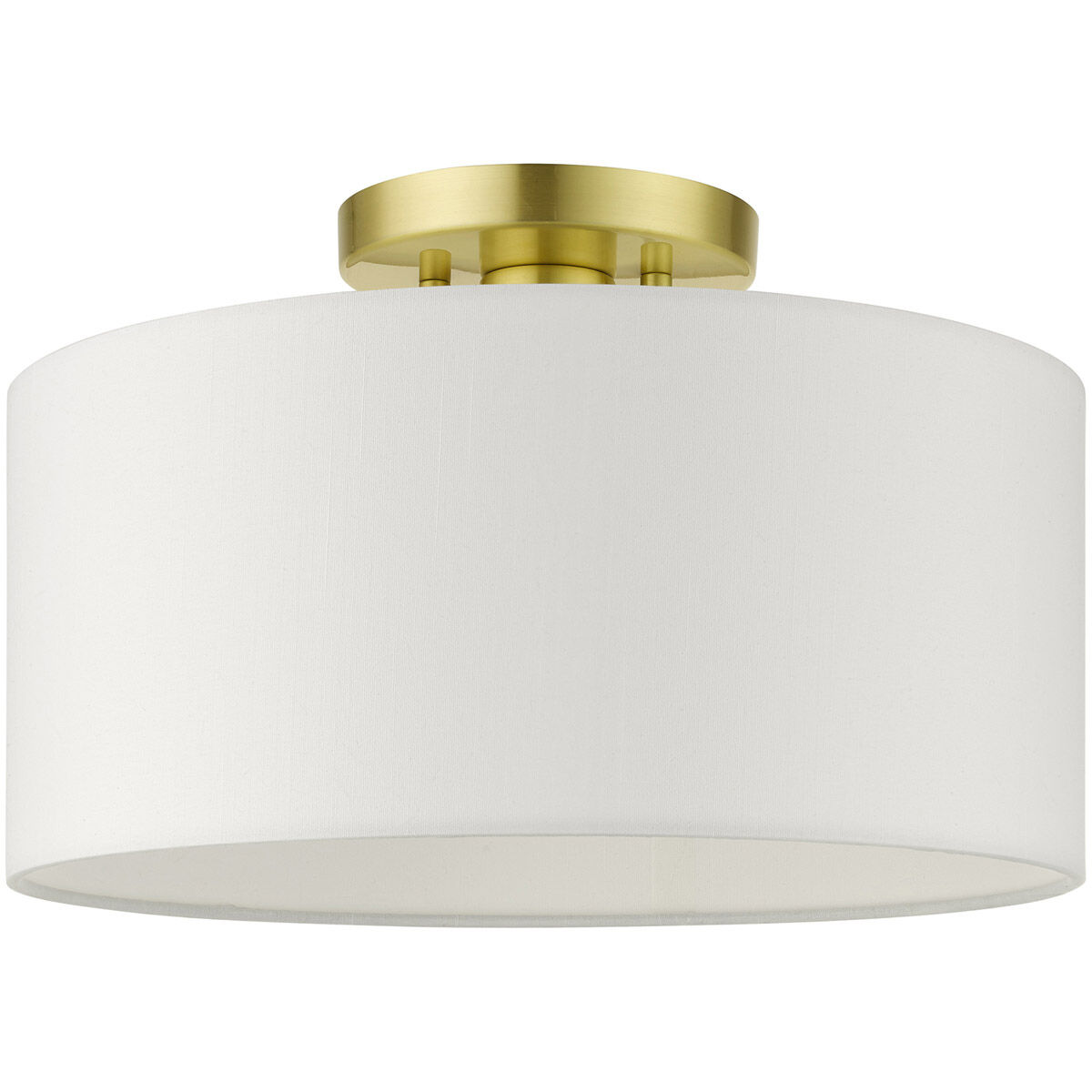Meridian 1 Light 13 inch Satin Brass Semi Flush Ceiling Light