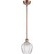 Ballston Norfolk LED 6 inch Antique Copper Mini Pendant Ceiling Light in Clear Glass