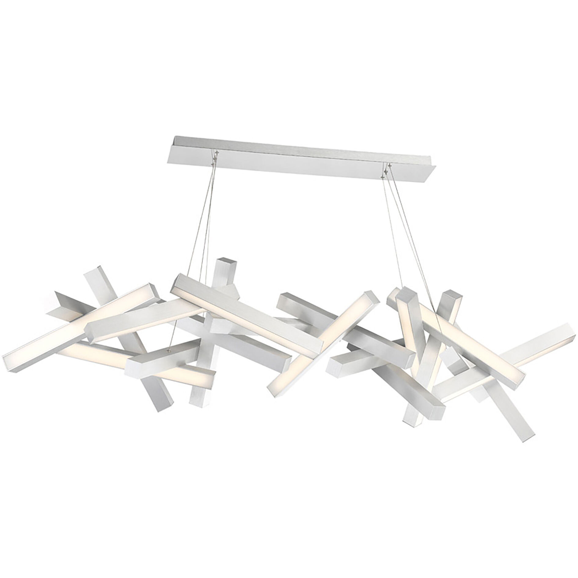Chaos LED 72 inch Brushed Aluminum Chandelier Ceiling Light in 19, 72in.