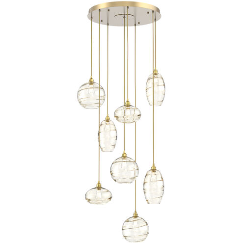 Misto 8 Light 30.6 inch Gilded Brass Chandelier Ceiling Light in Misto Amber, Round Multi-Port