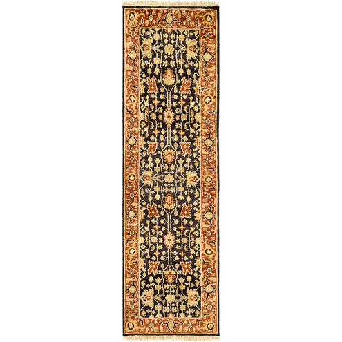 Taj Mahal 36 X 24 inch Black, Burnt Orange, Tan, Wheat, Camel Rug