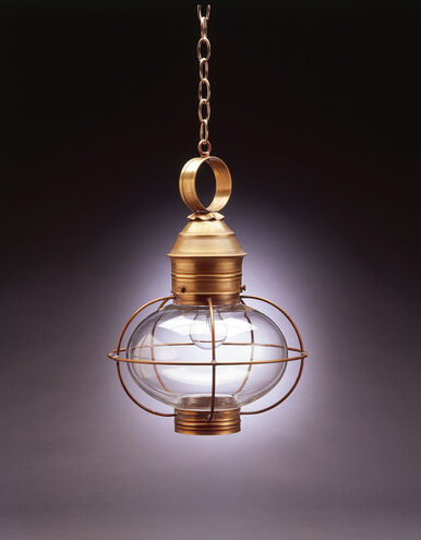 Onion 1 Light 12 inch Raw Copper Hanging Lantern Ceiling Light in Frosted Glass, Medium