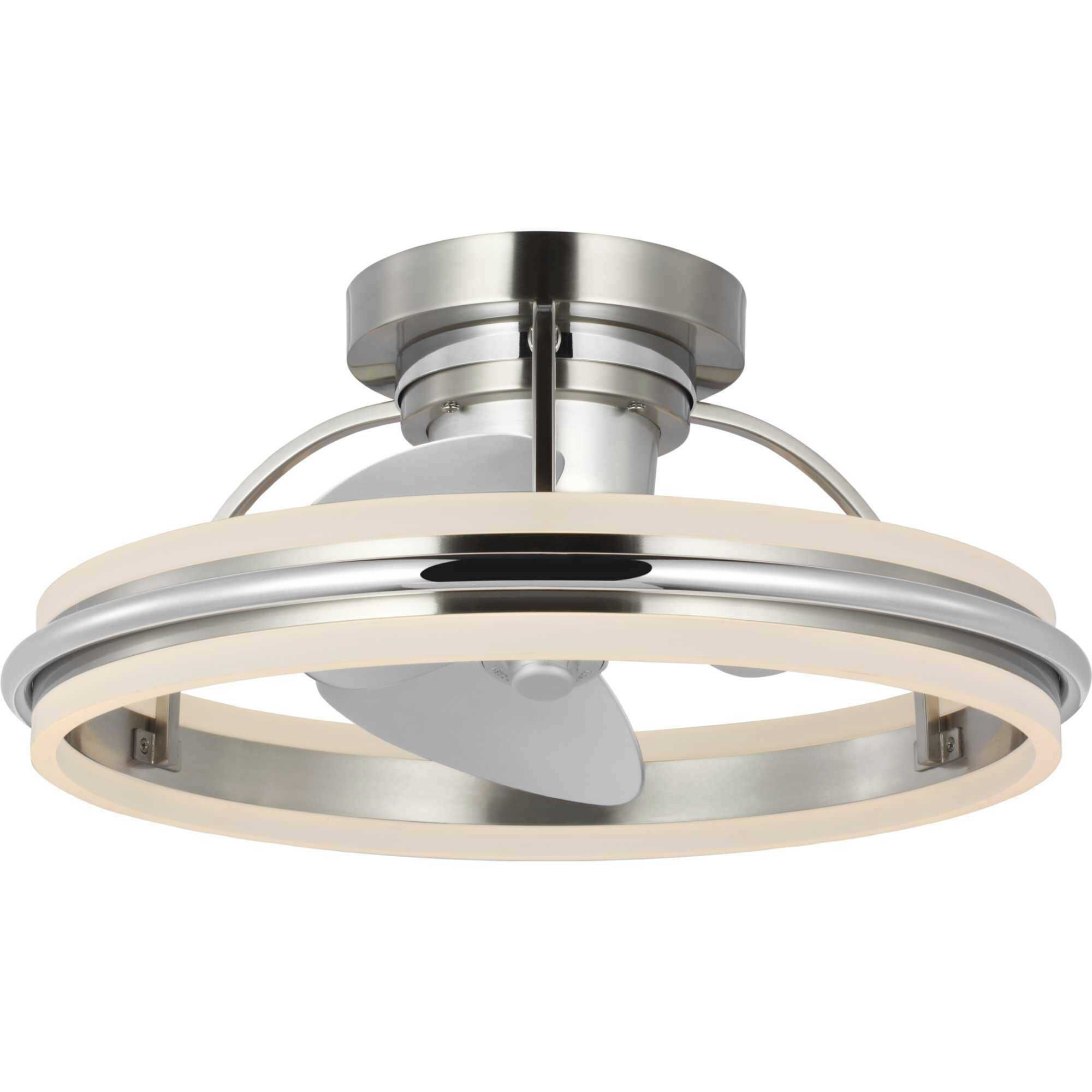 Burnett 20.94 inch Brushed Nickel with Silver Blades Outdoor Ceiling Fan
