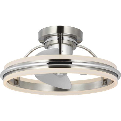 Burnett 20.94 inch Brushed Nickel with Silver Blades Outdoor Ceiling Fan