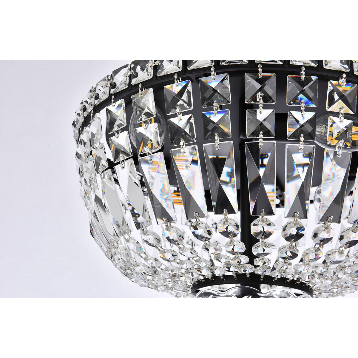 Tranquil 4 Light 14 inch Black and Clear Flush Mount Ceiling Light