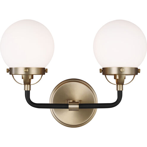 Ian K. Fowler Cafe 2 Light 14 inch Satin Brass Wall Bath Fixture Wall Light