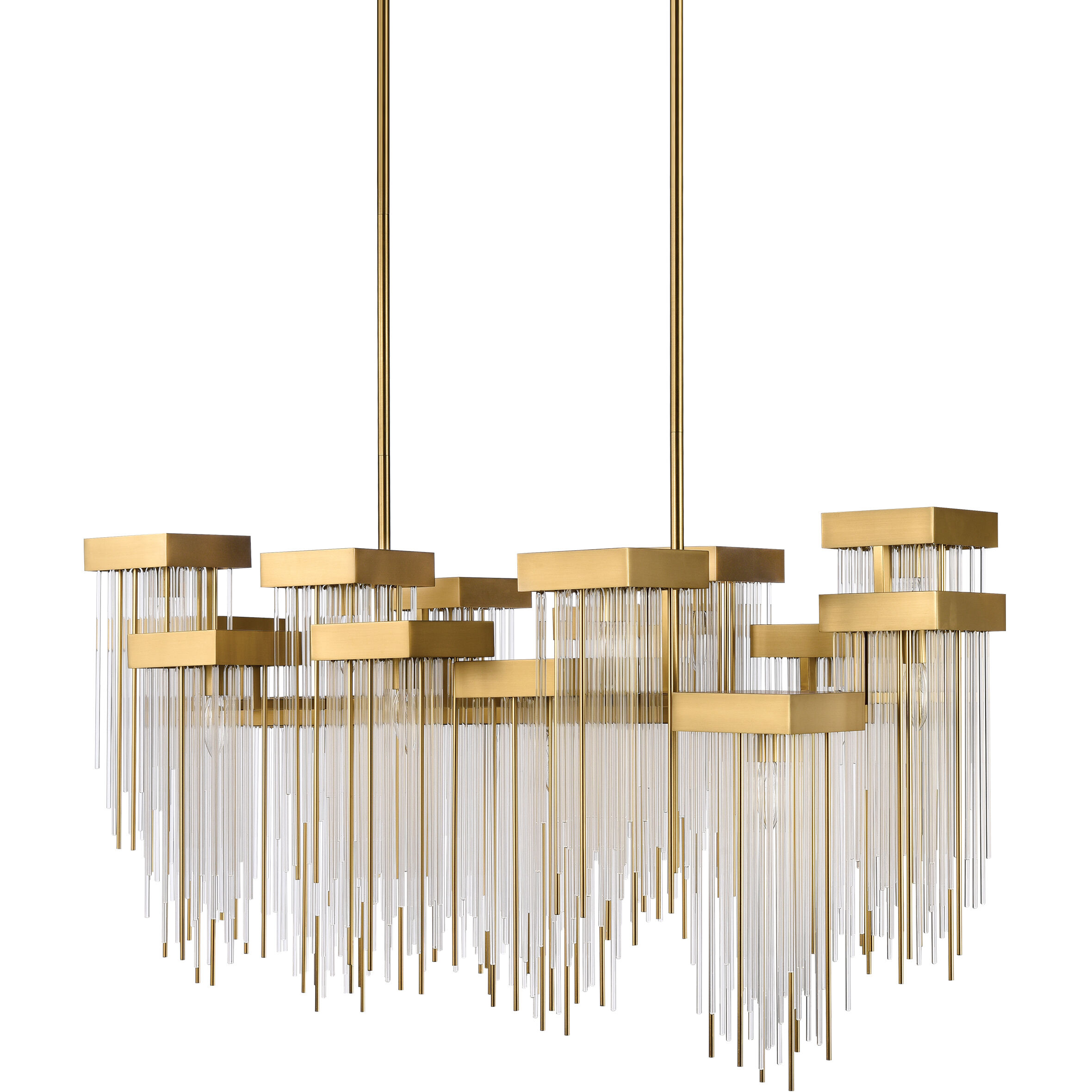 Waterfall 16 Light 23.88 inch Aged Brass Chandelier Ceiling Light