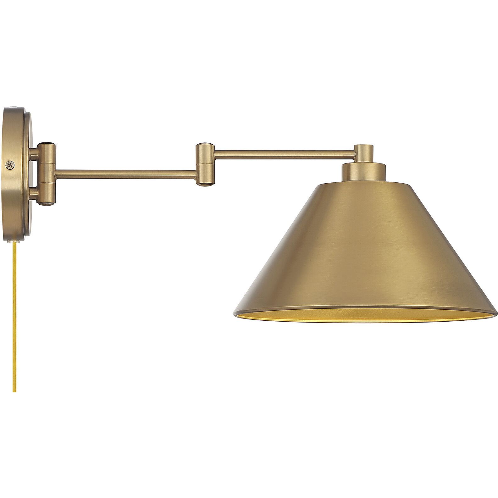 Traditional 1 Light 10 inch Natural Brass Wall Sconce Wall Light