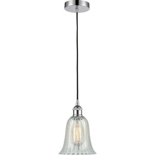 Edison Hanover 1 Light 6.25 inch Polished Chrome Mini Pendant Ceiling Light in Mouchette Glass