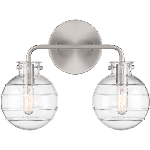 Mason 2 Light 13.5 inch Satin Nickel Bathroom Vanity Light Wall Light