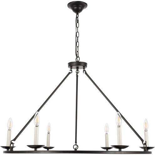 Maine 6 Light 36 inch Black Chandelier Ceiling Light
