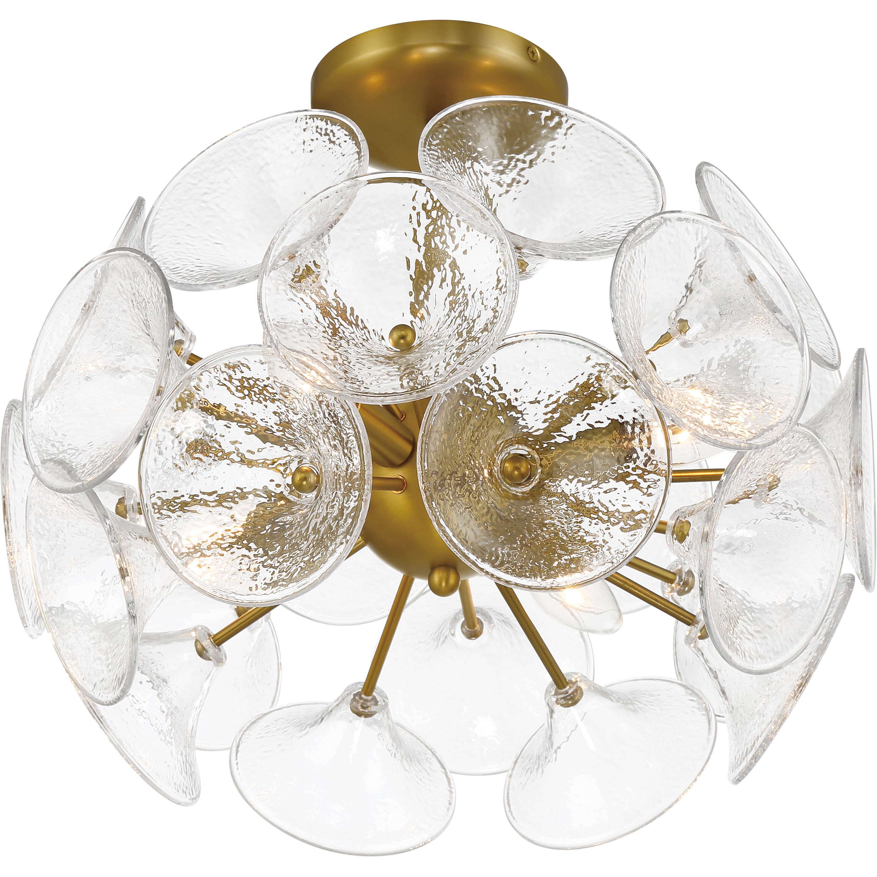 Winter 4 Light 16 inch Soft Brass Semi-Flush to Pendant Ceiling Light