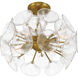Winter 4 Light 16 inch Soft Brass Semi-Flush to Pendant Ceiling Light
