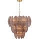 Marclaire 11 Light 26.5 inch Legacy Brass Pendant Ceiling Light in Brown Textured Handmade Glass