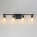 Geode 4 Light 31.25 inch Black Bath Vanity Wall Light
