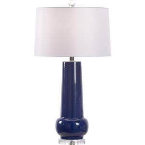 Wildwood 30 inch 100.00 watt Blue Glaze/Clear Table Lamp Portable Light
