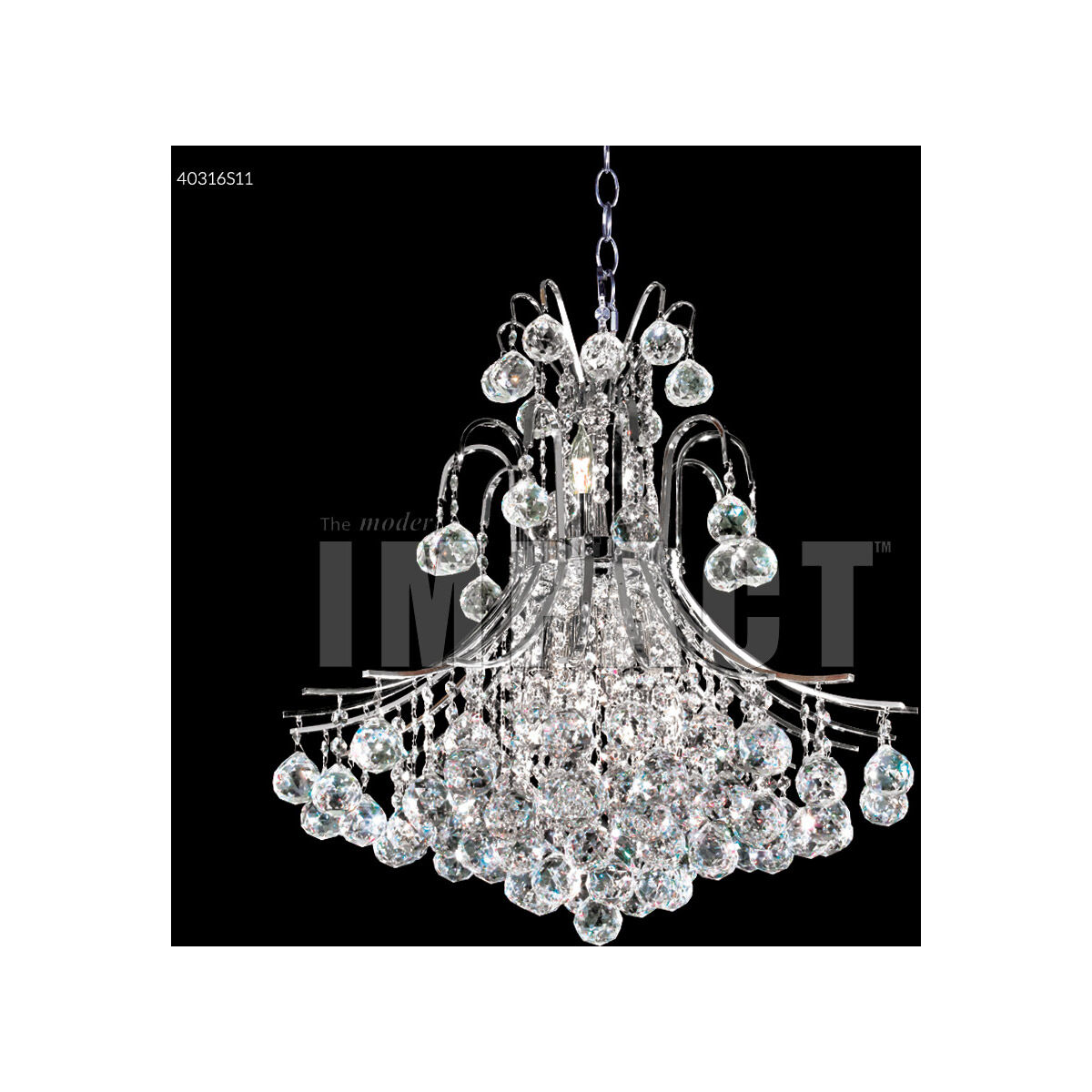 Cascade 11 Light 22 inch Silver Crystal Chandelier Ceiling Light