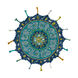 Bonifate 36 X 36 inch Teal/Ice Blue/Denim/Navy/Lime/Saffron/Cream Rugs, Round