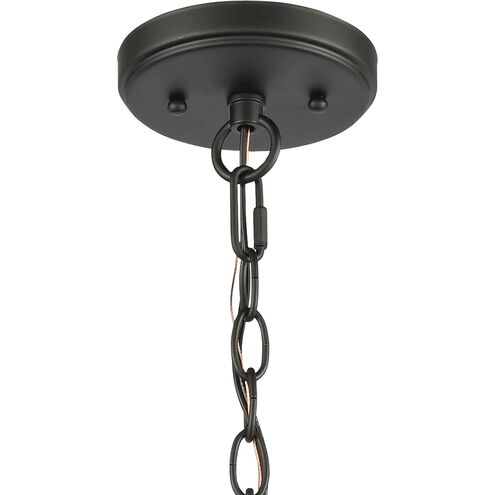 Woodbridge 6 Light 24 inch Matte Black with Weathered Oak Chandelier Ceiling Light