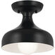 Sisu LED 8 inch Black Semi Flush Mount Ceiling Light