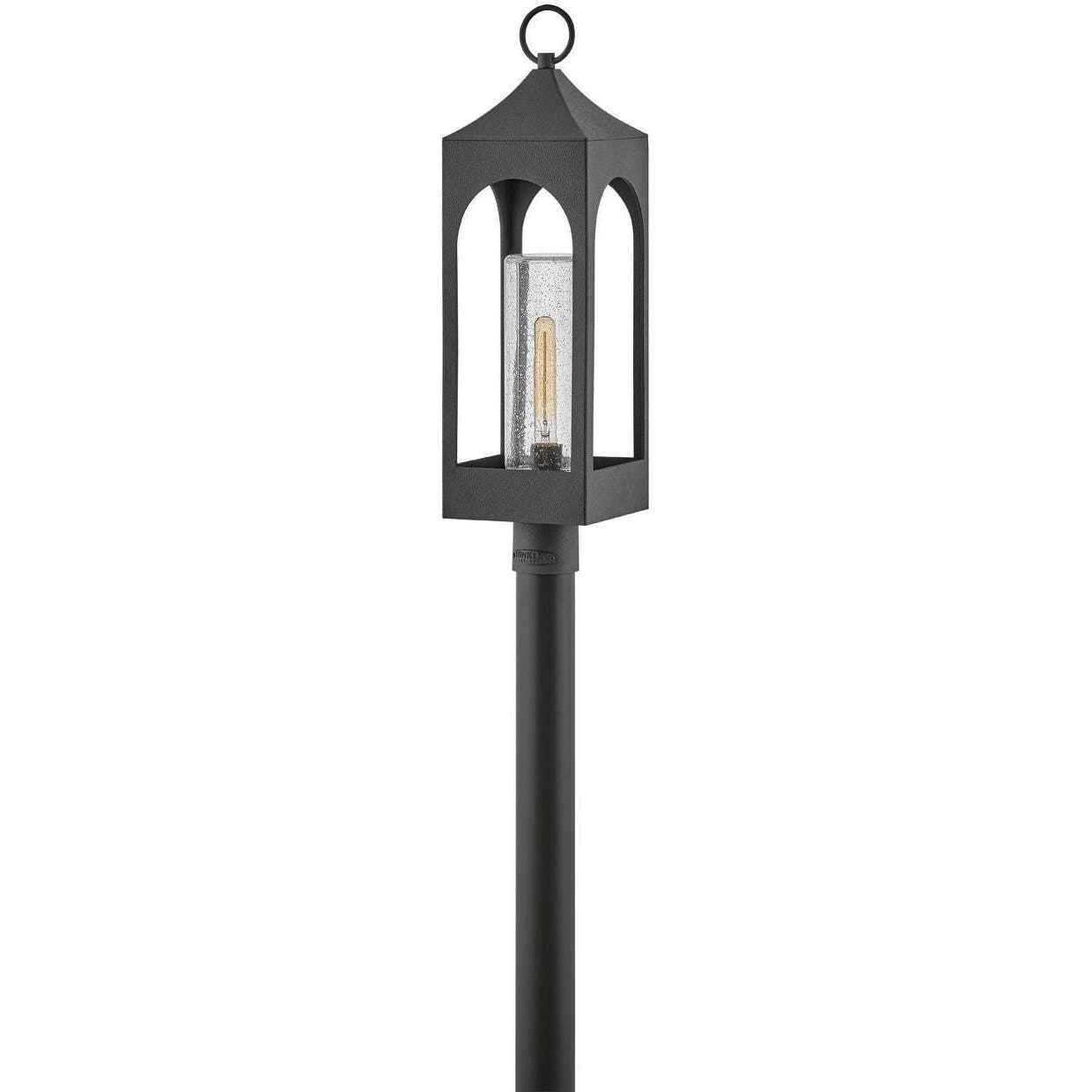 Heritage Amina 1 Light 27.75 inch Distressed Zinc Outdoor Post Mount Lantern, Large