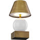 Silas 9.25 inch 2.30 watt Ceramic and Brass Portable Rechargeable Table Lamp Portable Light, By Coco & Dash