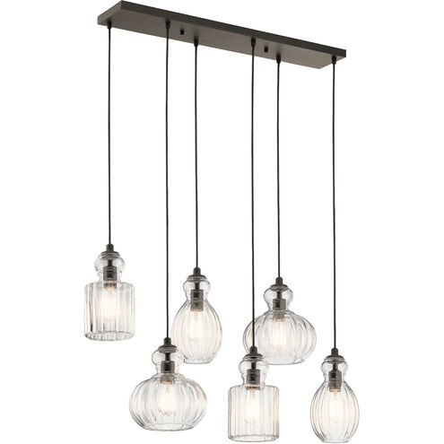 Riviera 6 Light 12 inch Olde Bronze Chandelier Linear (Double) Ceiling Light