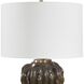 Jaudon 24.5 inch 150 watt Dark Bronze and Chocolate and Clear Crystal and Brass Table Lamp Portable Light